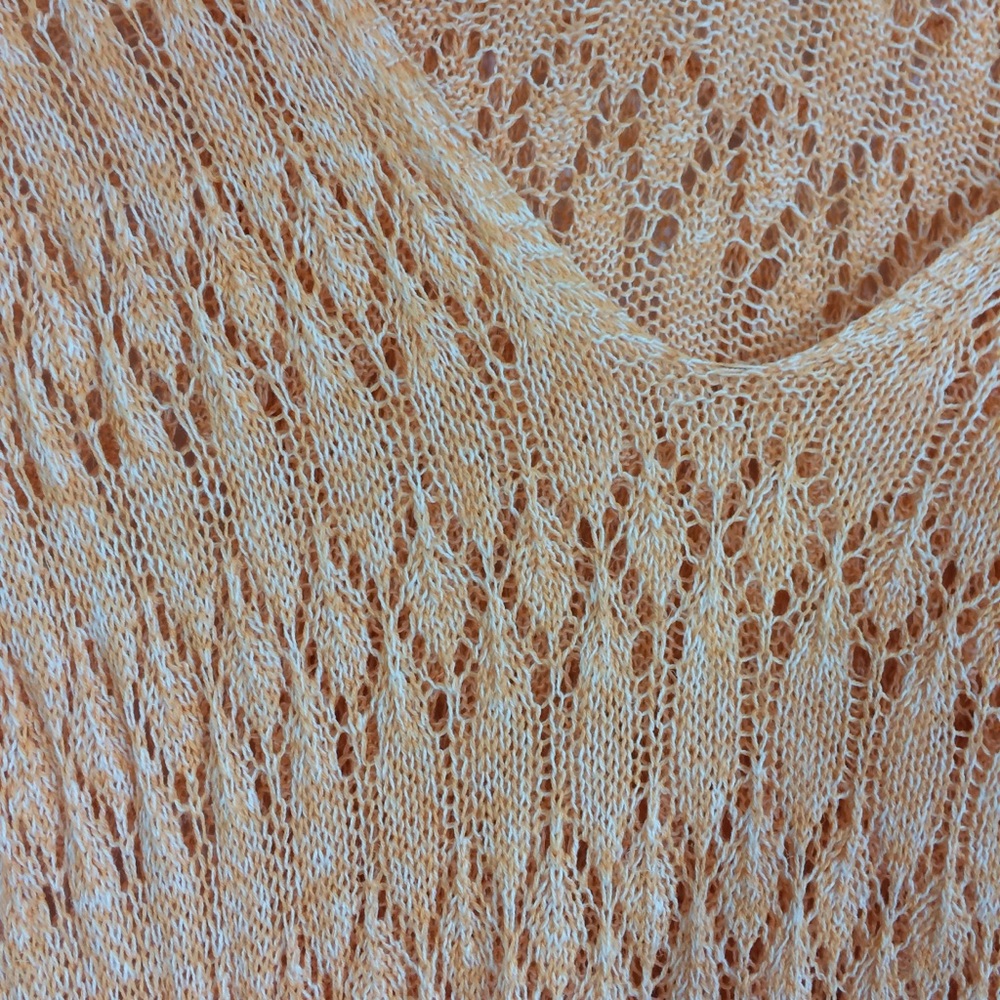 Anthropologie Orange Crochet Top w/ Hoodie Size S - Picture 3 of 4